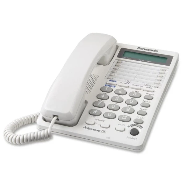 Panasonic KX-TS208W Çift Hatlı Kablolu Masa Telefonu (Kutusuz) ürün görseli 1