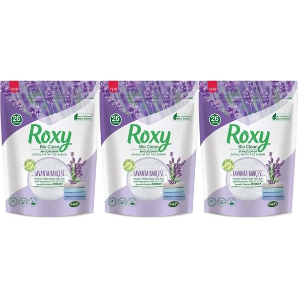Dalan Roxy Bio Clean Matik Sabun Tozu 800GR Lavanta Bahçesi (3 Lü Set) (78 Yıkama) ürün görseli 1