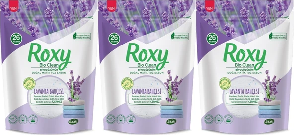 Dalan Roxy Bio Clean Matik Sabun Tozu 800GR Lavanta Bahçesi (3 Lü Set) (78 Yıkama) ürün görseli 1
