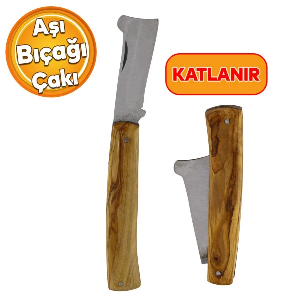 Ahşap Saplı Bıçak Çakı Aşı Bıçağı Profesyonel Çelik Tepeli Uçlu Bağ Ağaç Budama Aşı Çakısı 180 mm ürün görseli 1