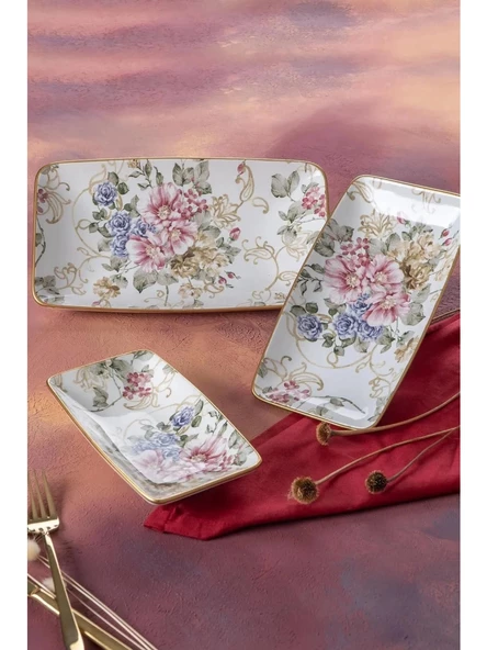 Acar HCA6412 Rosa Kayık Tabak 3 Lü ürün görseli 1