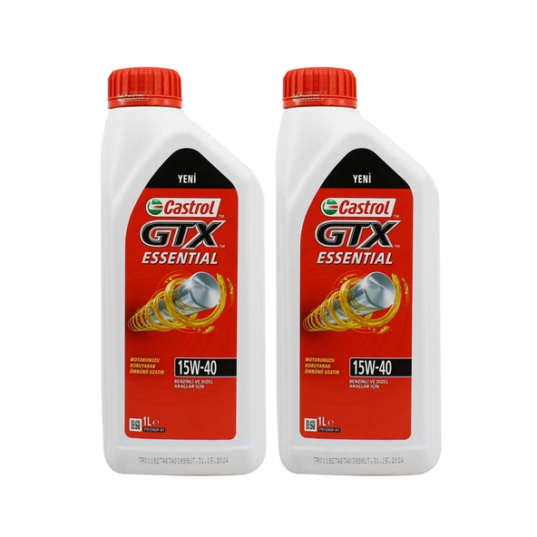 Castrol GTX Essential 15W-40 1 Lt Dizel Benzinli Motor Yağı (2 Adet) ürün görseli 1