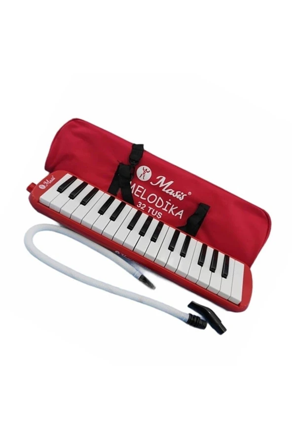 Kırmızı Melodika 32 Tuş Bez Çantalı ürün görseli 1