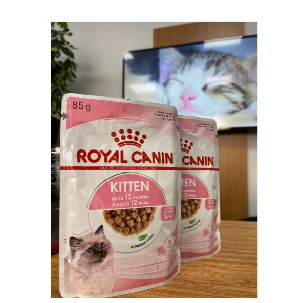 ROYAL CANİN GRAVY KİTTEN INSTİNCTİVE YAVRU YAŞ KEDİ MAMASI 85 GR 5'Lİ TAZE VE ORİJİNAL MAMA ürün görseli 1