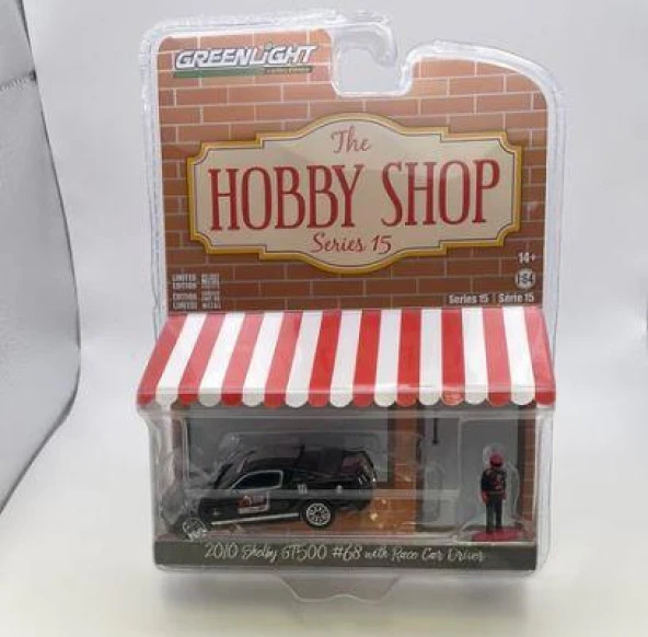 Greenlight Hobby Shop 2020 Shelby GT500 #68 With Race Car Driver 1/64 Model Araba ürün görseli 1