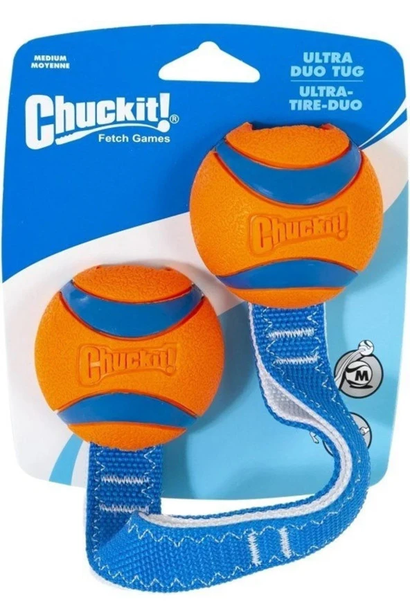 Chuckit! Ultra Duo Tug 2'li Köpek Çekiştirme Topu (Orta Boy) ürün görseli 1