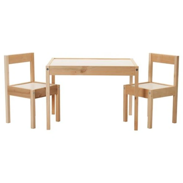 ÇOCUK OYUN MASASI MERİDYENDUKKAN 2 SANDALYE SET ÇAM ürün görseli 1
