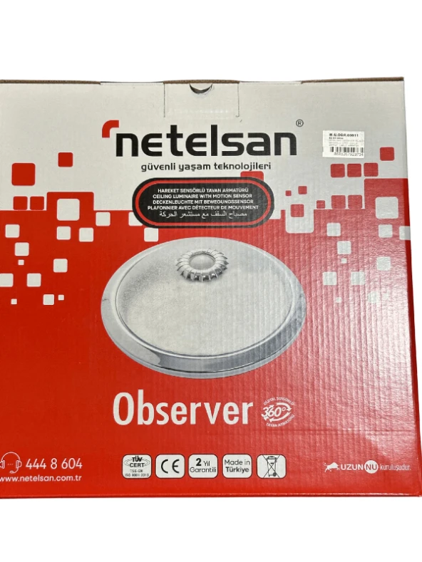 Netelsan Observer 360 Derece Sensörlü Tavan Armatürü (4 Adet) - Resim 3