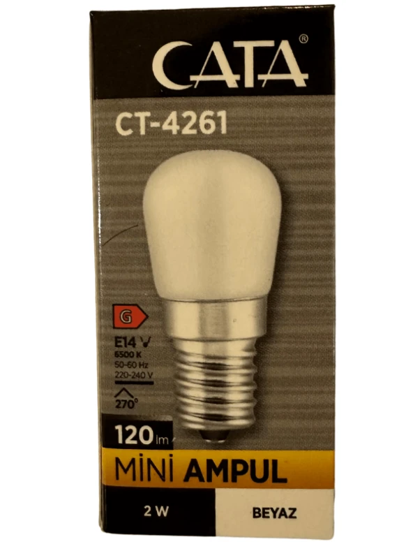 Cata CT-4261 2W 6500K (Beyaz Işık) E14 Duylu Mini Led Ampul ürün görseli 1