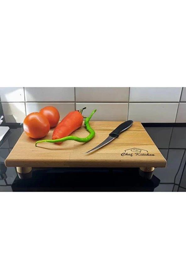 Ahşap 30x20 Cm Sebze Meyve Doğrama Ve Sunum Servis Tahtası 4 Ayaklı ürün görseli 1