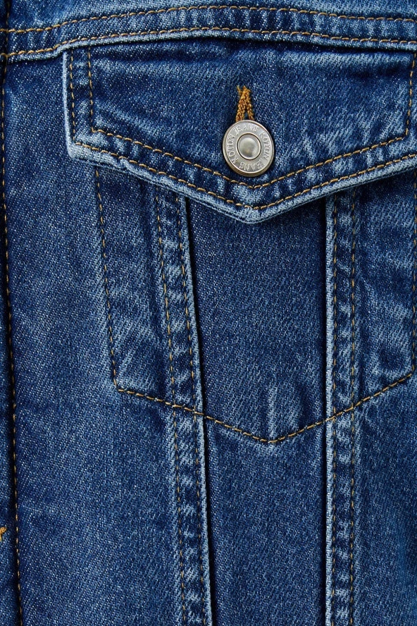 Erkek Koyu Indigo Ceket - Resim 8