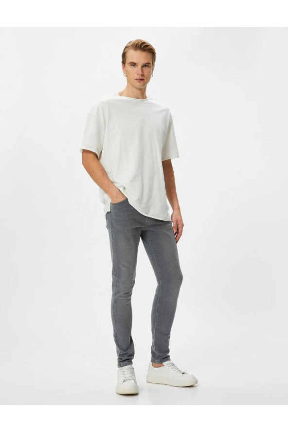 Skinny Fit Kot Pantolon - Michael Jean 4sam40017nd Gri ürün görseli 1