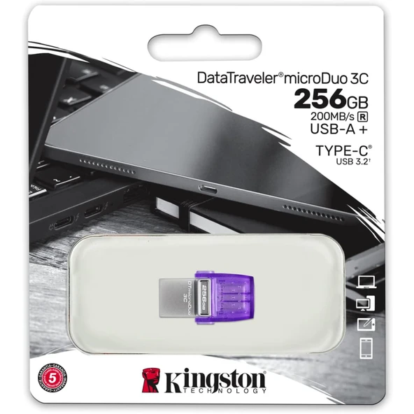 KINGSTON 256GB DATA TRAVELER MICRO DUO  DTDUO3CG3/256GB ürün görseli 1