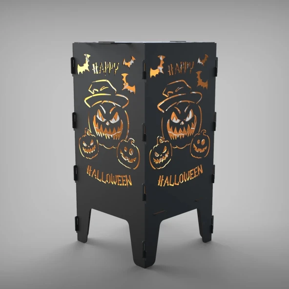 HAPPY Hallowen Desenli Dekoratif Mangal, Portatif Ateş Çukuru ürün görseli 1