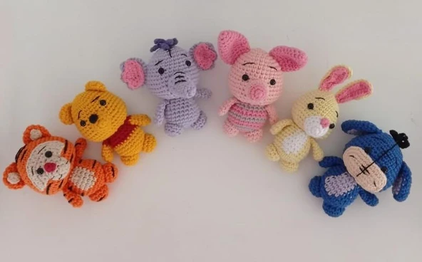Winnie the Pooh Serisi Uyku Arkadaşları Amigurumi Organik Oyuncak ürün görseli 1