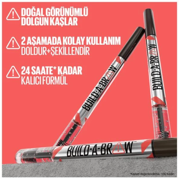 Maybelline New York Build a Brow 2in1 Kaş Kalemi ve Jeli Deep Brown ürün görseli 1