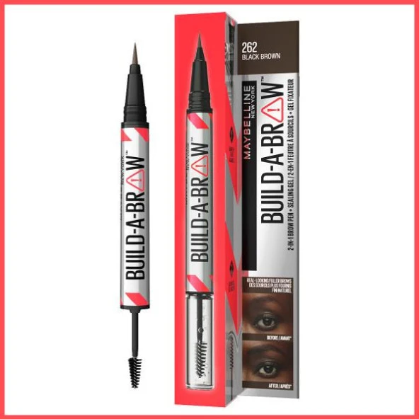 Maybelline New York Build a Brow 2in1 Kaş Kalemi ve Jeli Black Brown ürün görseli 1