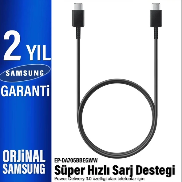 Day Samsung Galaxy Z Flip 5 5G 25W ve 45W Ep-dn975 5a Type c To Type c Hızlı Şarj ve Data Kablosu S975KAB000563 ürün görseli 1