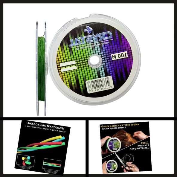 Uyguna-Yakala 4 Kat 0.45 Mm 100 Mt Crystal Hdpe Nano İpek Misina-PO.150 ürün görseli 1