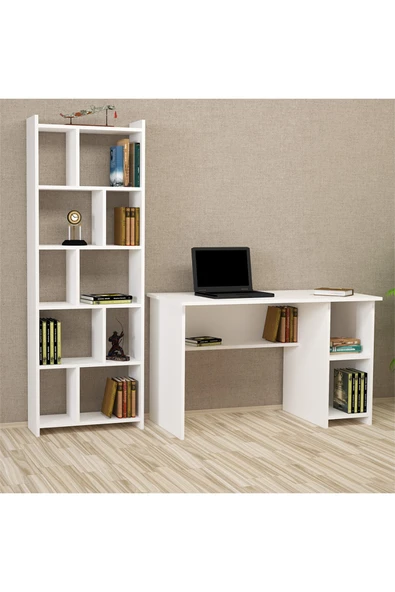 Kalender Dekor Avel Snow 120 Cm Çalışma Masası Takımı Aves01 ürün görseli 1