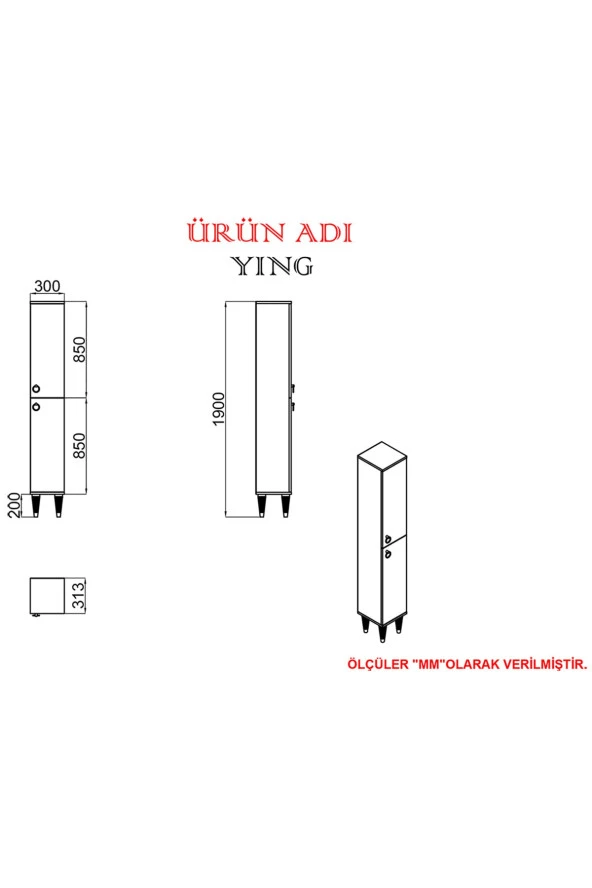 Kalender Dekor Ying Banyo Dolabı Yn02 - Resim 2