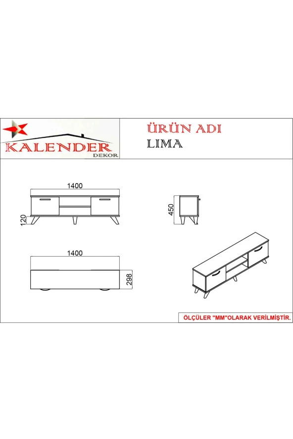 Kalender Dekor Lima Tv Ünitesi Lm02 - Resim 2