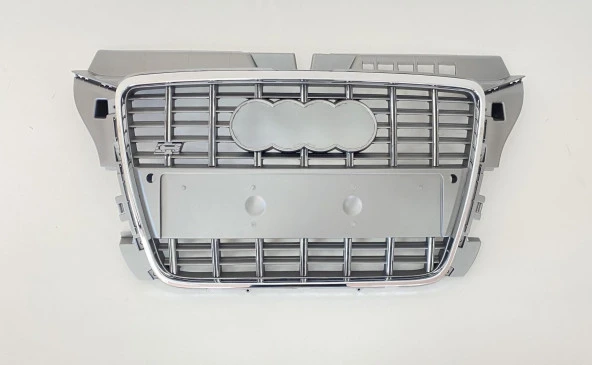 Audi A3 Uyumlu 2008-2012 Panjur S3 Gri/Krom Çerçeve ürün görseli 1