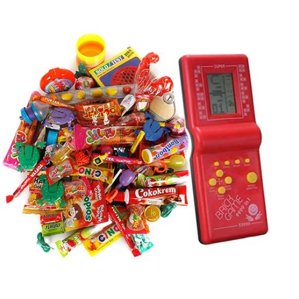 Sevgililer Günü Nostaljik Hediye Kutusu Kırmızı Tetrisli Büyük Boy 80ler 90lar ürün görseli 1