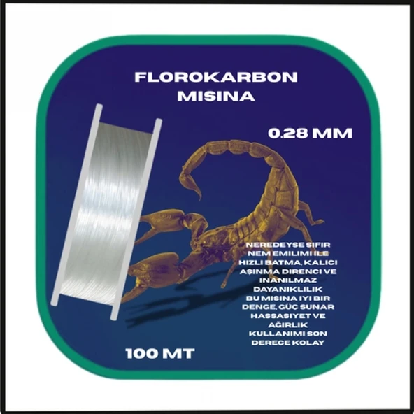 Uyguna-Yakala 100 Mt 0.28 Mm Akrep Florokarbon Misina-O.228 ürün görseli 1