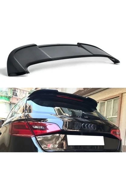 Audi A3 Uyumlu Hatchback Boyalı Spoiler Parlak Siyah ürün görseli 1