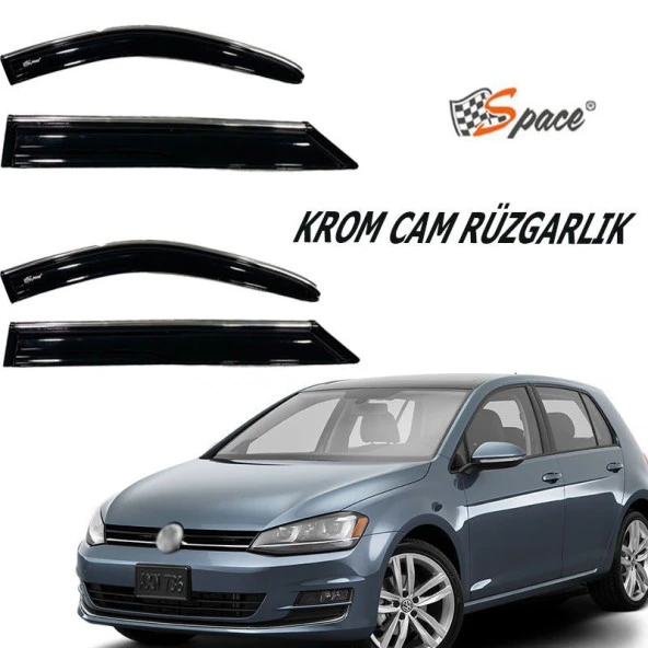 Krom Cam Uyumlu Rüzgarlığı 1.2Mm Volkswagen Golf 6 2009 4Lü / Caru445 ürün görseli 1