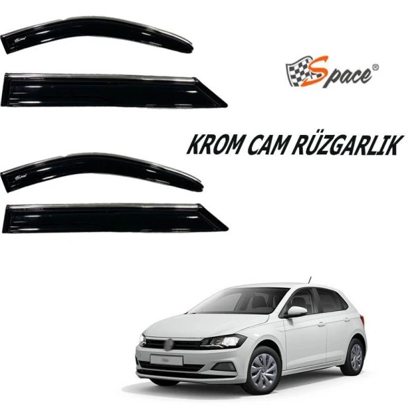 Krom Cam Uyumlu Rüzgarlığı Volkswagen Polo 2019-2021 / Caru408 ürün görseli 1