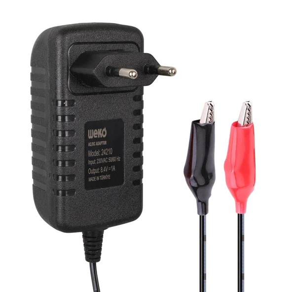 Weko 8.4 Volt 1 Amper Krokodil Uçlu Akü Şarj Adaptör Akü Şarj Cihazı ürün görseli 1