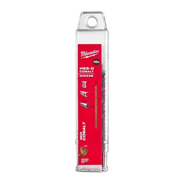 Milwaukee Altın Serisi HSS-G Co Metal Matkap Ucu Paket  4,5x80mm - 10lu ürün görseli 1