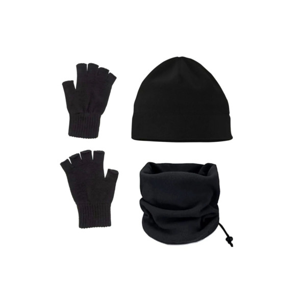 KARCAMP UNISEX 3'LÜ POLAR BOYUNLUK-BANTLI BERE-KESİK ELDİVEN SETİ ürün görseli 1
