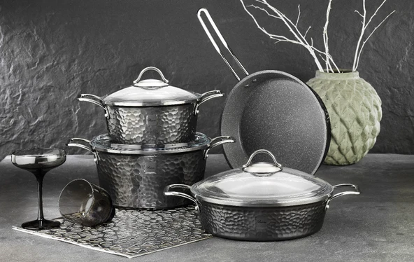 Brioni Copper 7 Parça Tencere Seti - Platin ürün görseli 1