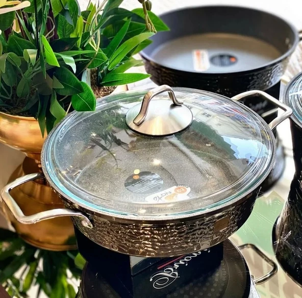 Brioni Copper 7 Parça Tencere Seti - Platin - Resim 5