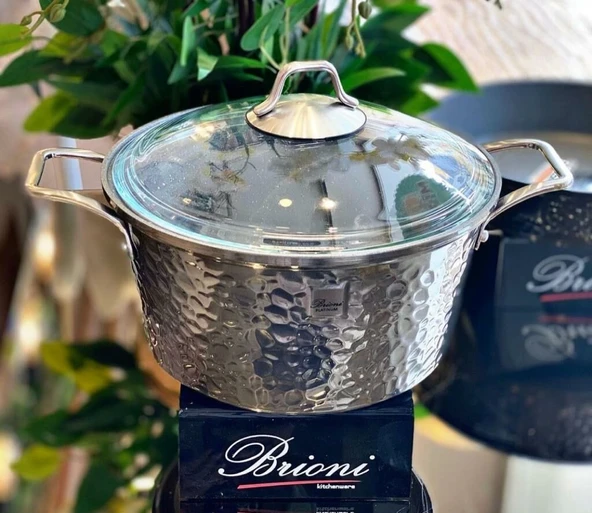 Brioni Copper 7 Parça Tencere Seti - Platin - Resim 3