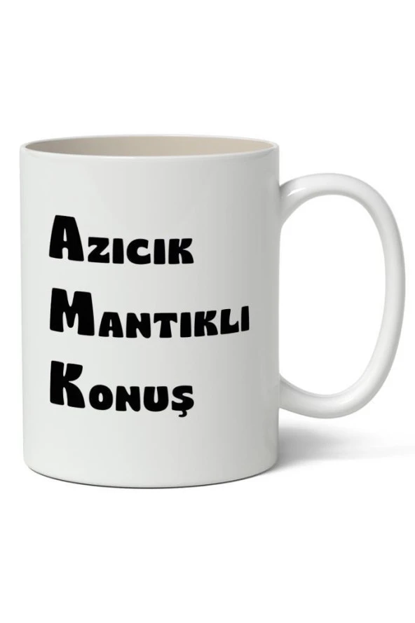 Azıcık Mantıklı Konuş Tasarımlı Kupa Bardak Baskılı Kahve Kupa Bardak ürün görseli 1