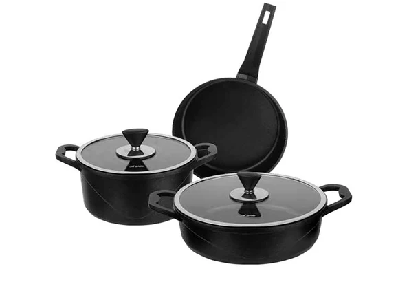 Aryıldız Parma Cast Alu Tencere Set Black 5 Parça ürün görseli 1