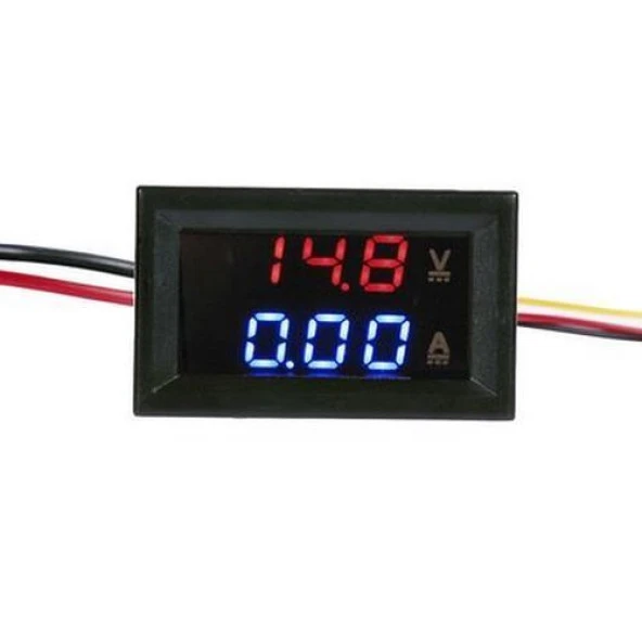 0.28" 100V 10A Çift LED Ekranlı Voltmetre ve Ampermetre Modülü ürün görseli 1