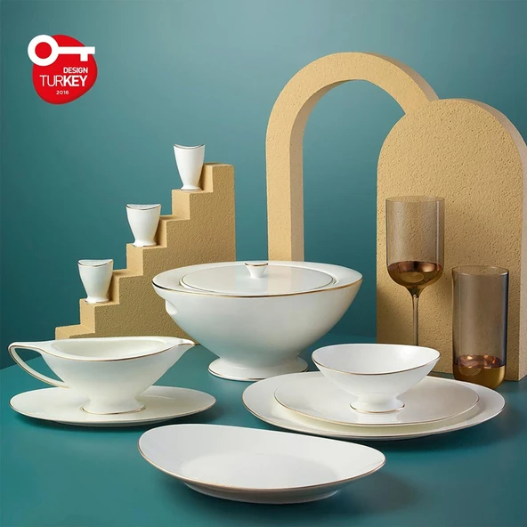Jumbo Moon Gold 64 Parça 12 Kişilik Yemek Takımı ürün görseli 1