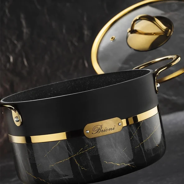 Brioni Selection Plus 24 Cm Derin Tencere - Siyah - Resim 2