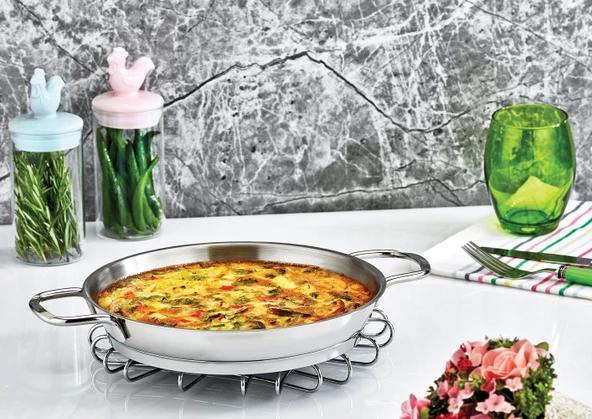 Safinox Paslanmaz Çelik İtalyan Omlet Sahan 16x3.5 cm-0.7 Litre ürün görseli 1