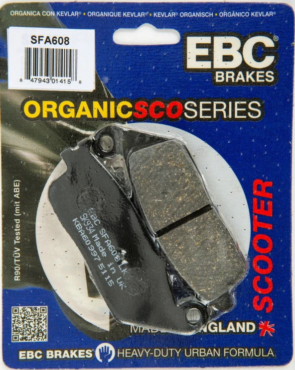 Ebc Sfa608 2005-2009 Kymco Xciting 500 Uyumlu Arka Fren Balatası Organik Balata ürün görseli 1