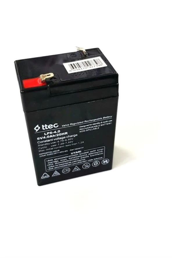Ttec 6V 4Ah Bakımsız Kuru Akü - Resim 2