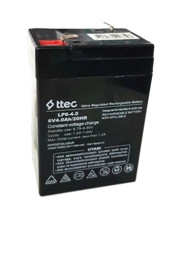 Ttec 6V 4Ah Bakımsız Kuru Akü - Resim 3