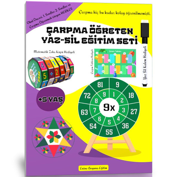 Çarpma Öğreten YAZ Sil Eğitim Seti (Hediyeli) ürün görseli 1