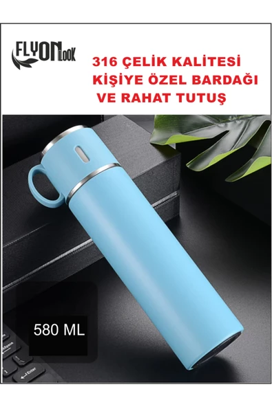 20-24 SAAT SICAK SOĞUK MUHAFAZALI 316 KALİTELİ ÇELİK BARDAKLI TERMOS 580 ML KALİTE TESADÜF DEĞİLDİR ürün görseli 1
