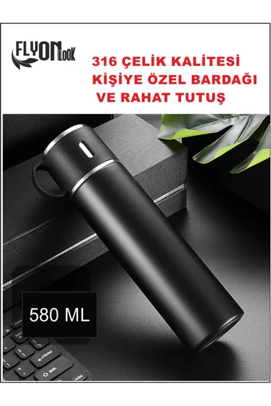 20-24 SAAT SICAK SOĞUK MUHAFAZALI 316 KALİTELİ ÇELİK BARDAKLI TERMOS 580 ML KALİTE TESADÜF DEĞİLDİR ürün görseli 1